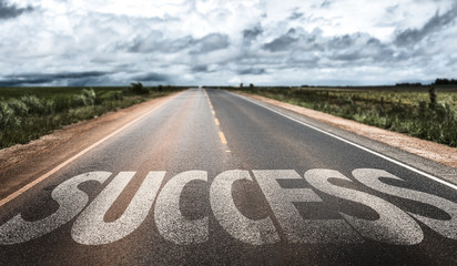 Success written on the road