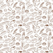 Hand drawn bakery seamless pattern background.