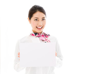 asian businesswoman on white background