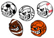 Cartoon balls mascots for sporting games