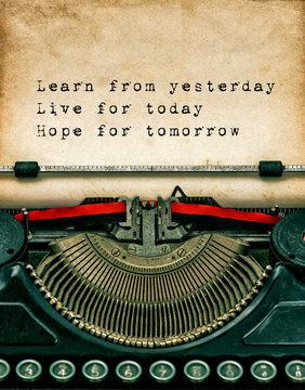 Vintage typewriter with textured grungy paper