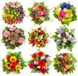 Flowers bouquet for spring and summer holidays. Floral objects