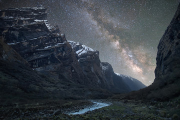 Wall Mural - milky way over the himalayas