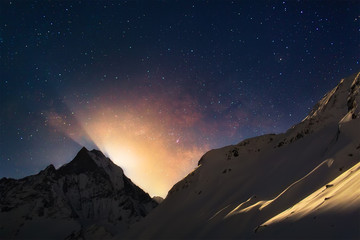 Wall Mural - moonrise in himalayas