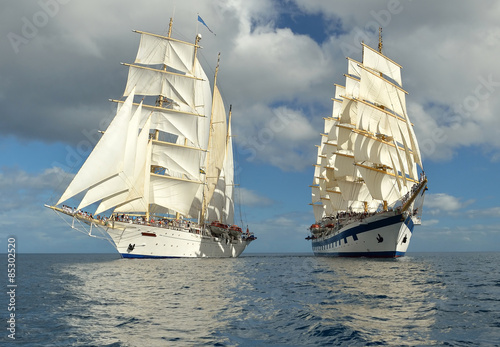 Fototapeta na wymiar Sailing. Series of ships and yachts