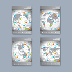 Poster - Modern vector set of brochures in the  infographics style for