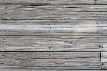 Worn Beach Planks With Rusty Nails