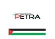 calligraphy of Petra with Jordan flag