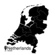 © Binary - Black abstract map of Netherlands