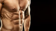 © Zsolnai Gergely - Men's muscular abdomen - close-up - on black background