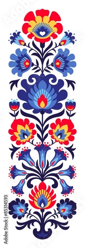 Obraz w ramie Polish folk flowers papercut