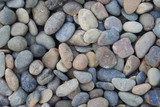 Fototapeta Desenie - abstract background with dry round reeble stones