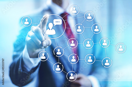 Social media marketing concept connectivity illustration Poster