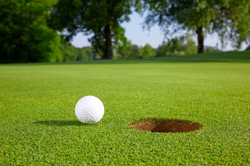 Golf ball on the green