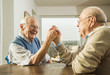 © Westend61 - Two senior friends arm wrestling