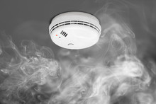 Smoke Detector Of Fire Alarm In Action