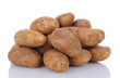 Russet Potatoes on White