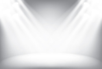Wall Mural - illuminated stage with scenic lights vector background