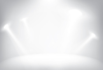 Wall Mural - illuminated stage with scenic lights vector background