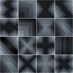 Aufkleber - Set of abstract gray and black rectangle shapes backgrounds