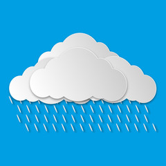 Wall Mural - vector background composed of white paper clouds