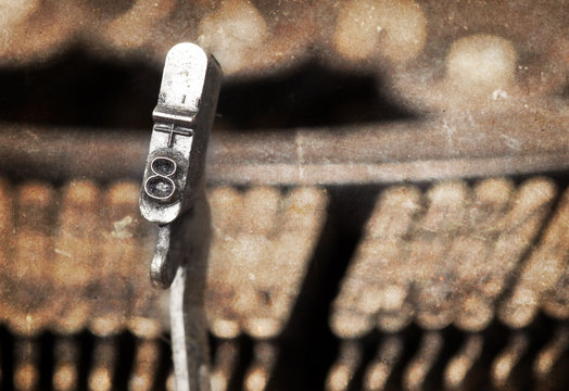 8 hammer - old manual typewriter - warm filter