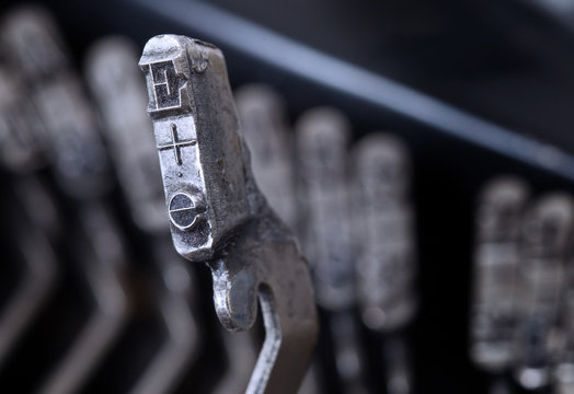 E hammer - old manual typewriter - cold blue filter