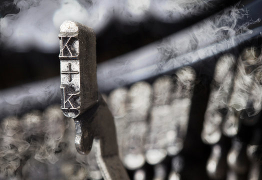 K hammer - old manual typewriter - mystery smoke