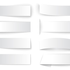 Poster - Set of blank paper banners with realistic shadows