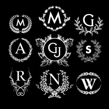 Set of luxury monograms for design projects