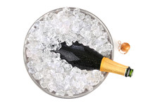 Champagne In Ice Overhead View