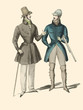 Victorian fashion Illustration from from French fashion magazine in 1830's