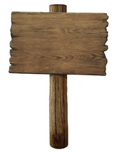 Blank Old Wood Road Sign Isolated 