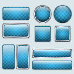 Wall Mural - Glossy Blue web buttons