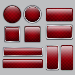glossy red web buttons