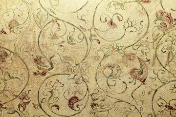 Wall Mural - Vintage shabby chic wallpaper with floral victorian pattern