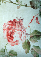 Wall Mural - Detail of vintage wallpaper with rose