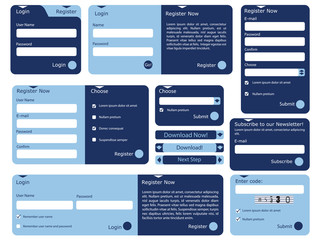 web form with trendy blue flat design