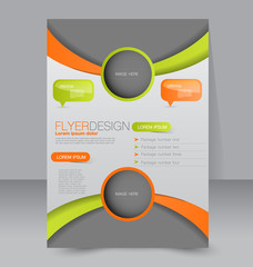 Flyer template. Business brochure. Editable A4 poster