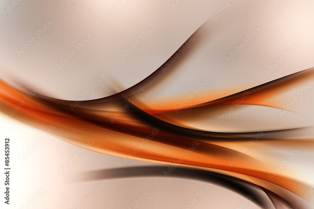 Modern orange brown fractal abstract background - obrazy, fototapety, plakaty 