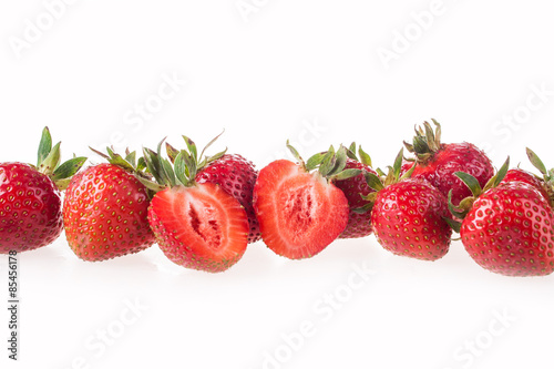 Naklejka nad blat kuchenny Strawberry on white background