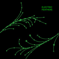 Aufkleber - Wire grid feathers made of connected dots