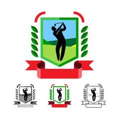 Wall Mural - golf emblems set