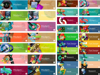 mega collection of flat web infographic concepts and banners