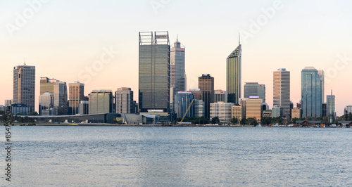 Obraz w ramie Perth, Australia Skyline reflected in the Swan River