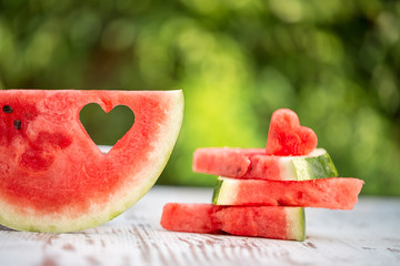 decorated watermelon slices