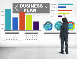 Wall Mural - business plan graph brainstorming strategy idea info concept