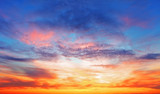 Fototapeta Zachód słońca - Texture of bright evening sky during sunset