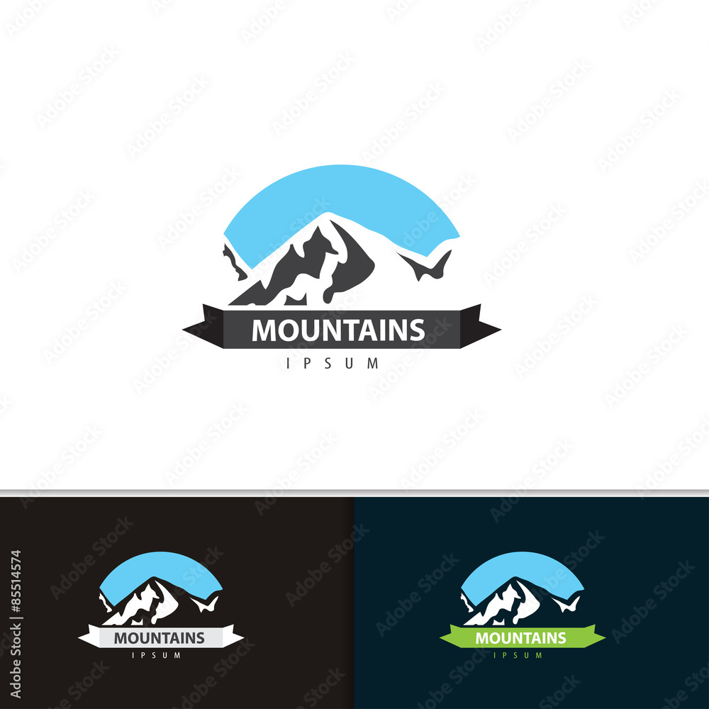 Mountain logo design. Tourism travel logotype template for your company ...