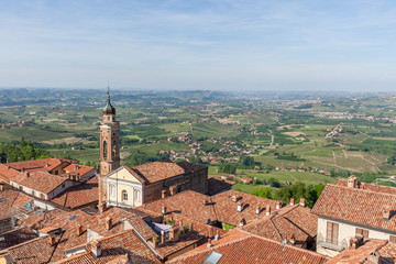 Wall Mural - Red roofs of La Morra and green hills of Piedmont.